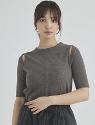 【fifth/フィフス】【cestmignon_mauセレクト】カットリブカットアウトプルオーバー