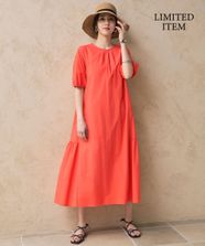【オンワード】 自由区 L（大きいサイズ）>ワンピース 【17号サイズまで・カタログ掲載・WEB限定・接触冷感・UVカット・洗える】ファンクショナル ドレス オレンジ 46 レディース