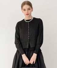 【オンワード】 23区>トップス 【APPLAUDIR】コンパクト ラメカーディガン ブラック 38 レディース