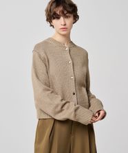 【オンワード】 uncrave>トップス 【手洗い可】グロッシー ニット カーディガン（uncrave WHITE） ゴールドベージュ 1 レディース