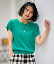 【オンワード】 any FAM>トップス 【洗濯機可/UVカット/アンチピリング】ハーフスリーブニット ケリー F レディース