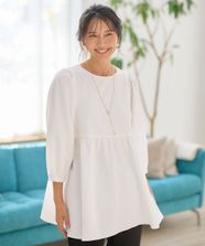 【オンワード】 any FAM>トップス 【洗濯機可能】サッカーパフスリーブブラウス オフ 3 レディース