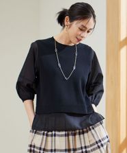【オンワード】 自由区 S（小さいサイズ）>トップス 【カタログ掲載・洗える】ハイツイストコットンアセテートプルオーバー ニット ブラック 32 レディース