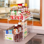 楽ちん!収納力が2倍になる 2段スライド収納ラック【送料: 450円+税】