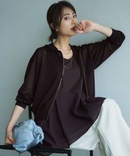 【オンワード】 23区>トップス 【洗える】シャイニーシアー ニット パーカー ダークブラウン 38 レディース