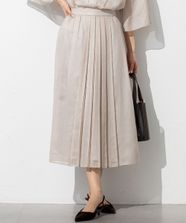 【オンワード】 23区 L（大きいサイズ）>スカート 【洗える】ソフトシアーフィルム タック スカート ベージュ 50 レディース