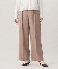 【オンワード】 自由区 S（小さいサイズ）>パンツ 【洗える】コットンダブルクロスストレート パンツ ダークサンド 32 レディース