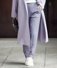【オンワード】 自由区 L（大きいサイズ）>パンツ 【撥水加工・洗える】TRギャバ裏起毛テーパード パンツ サックスブルー 48 レディース