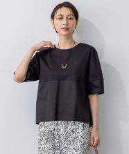 【オンワード】 23区>トップス 【洗える】シルエットスムースコンビ バックフレア カットソー ブラック 38 レディース