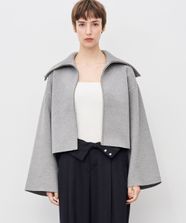 【オンワード】 uncrave>トップス 【ハンドウォッシャブル】カシミヤブレンドニット ジップアップブルゾン グレー F レディース