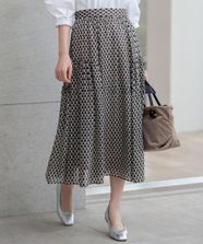 【オンワード】 23区 L（大きいサイズ）>スカート 【洗える】Ratti コラージュプリント ギャザースカート ブラウンプリント 50 レディース