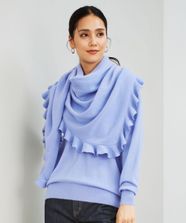 【オンワード】 自由区>ファッション雑貨 【カタログ掲載・洗える】ピュアカシミヤ ストール テンダーブルー F レディース
