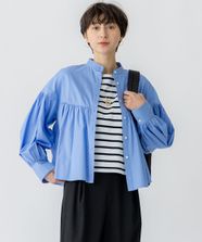 【オンワード】 23区 L（大きいサイズ）>トップス 【洗える】CANCLINI ギャザー フレア ブラウス サックス 46 レディース