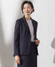 【オンワード】 J.PRESS LADIES>ジャケット/アウター 【セットアップ対応・洗える・抗菌防臭】T/Cポンチ テーラード ジャケット ネイビー 7 レディース