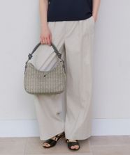 【オンワード】 自由区>パンツ 【セットアップ対応・洗える】リネンビスコースストレッチワイド パンツ フラックス 40 レディース
