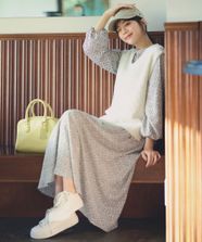 【オンワード】 any SiS>ワンピース 【洗える】フラワープリントワンピース × ニットベスト セット アイボリー 3 レディース