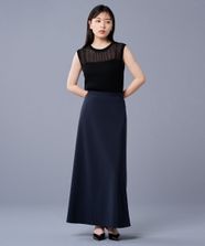 【オンワード】 uncrave>スカート 【洗濯機洗い可】マット サテン フレアスカート（uncrave STANDARD） ネイビー 0 レディース