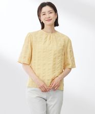【オンワード】 J.PRESS LADIES L（大きいサイズ）>トップス 【洗える】SHEER チェック フレアスリーブ ブラウス マリーゴールド T15 レディース
