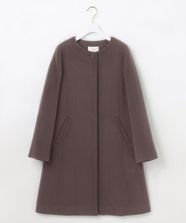 【オンワード】 any SiS>ジャケット/アウター ファインウールモッサ ノーカラーコート ブラウン 1 レディース