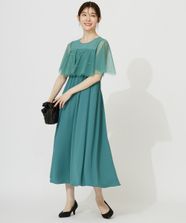 【オンワード】 any SiS>ワンピース 【Lily Calin】ラッフルチュールフェイクパール ドレス グリーン 1 レディース