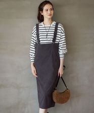 【オンワード】 23区 L（大きいサイズ）>ワンピース 【SLOW/一部店舗限定】ソフトコーデュロイ サロペット スカート グレー 44 レディース