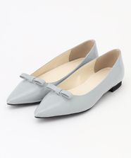 【オンワード】 組曲>シューズ ポインテッドリボンパンプス サックスブルー L(24.0~24.5cm) レディース