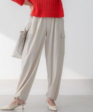 【オンワード】 23区 L（大きいサイズ）>パンツ 【撥水加工/洗える】ナイロン2WAYストレッチ パラシュート パンツ ベージュ 50 レディース