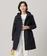 【オンワード】 J.PRESS LADIES S（小さいサイズ）>ジャケット/アウター 【洗える】スパンライクナイロンタッサー フーデット コート ブラック P5 レディース