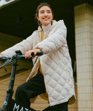 【オンワード】 UNFILO>ジャケット/アウター オンワード・クローゼットで"12週連続1位"獲得！【TAION×UNFILO 】2WAY キルティングダウン アイボリー M レディース