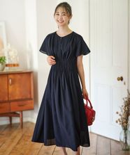 【オンワード】 any SiS>ワンピース 【洗える】ピンタックハイウエスト ワンピース ネイビー 1 レディース