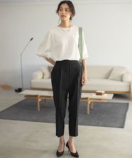 【オンワード】 組曲 S（小さいサイズ）>パンツ 【ストレッチ・イージーケア】オシャクロス テーパードパンツ ブラック S2 レディース