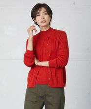 【オンワード】 J.PRESS LADIES>トップス 【洗える】KNIT BASIC ミドル カーディガン オレンジ L レディース