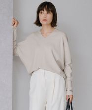 【オンワード】 ICB L（大きいサイズ）>トップス 【洗える】 クロスコンビ Vネックプルオーバー トープ L レディース