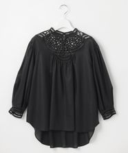 【オンワード】 23区 L（大きいサイズ）>トップス 【GOLD LABEL】モダンコットン レースコンビ ブラウス ブラック 44 レディース