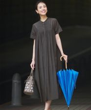 【オンワード】 23区 L（大きいサイズ）>ワンピース 【接触冷感/速乾性/洗える】エアリーブライトローン ワンピース ダークブラウン 46 レディース