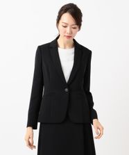 【オンワード】 J.PRESS LADIES S（小さいサイズ）>ジャケット/アウター 【ニオイ菌抑制】洗えるヴィーナスダブルクロス テーラードジャケット ブラック P3 レディース