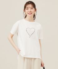 【オンワード】 any SiS S（小さいサイズ）>トップス 【洗える】アソートロゴ Tシャツ ハートオフ 0 レディース