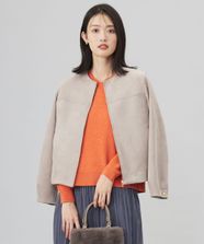 【オンワード】 J.PRESS LADIES S（小さいサイズ）>ジャケット/アウター スウェードダンボール ブルゾン グレージュ S レディース