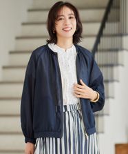 【オンワード】 自由区>ジャケット/アウター 【SHIHOさん着用・洗える】メッシュ ブルゾン ネイビー 40 レディース