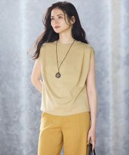 【オンワード】 23区 S（小さいサイズ）>トップス 【SLOW/一部店舗限定】ライトツイストコットン 切り替えデザイン Tシャツ モスグリーン 32 レディース