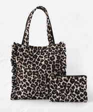 【オンワード】 TOCCA>バッグ 【ヨンア×大人百花×TOCCAコラボカラー有り】PRECIOUS WAVES BAG WITH POUCH ポーチ付きトートバッグ [ヨンア×大人百花コラボ]レオパード柄 F レディース