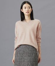 【オンワード】 J.PRESS LADIES L（大きいサイズ）>トップス 【洗える】CASHMERE BLEND Vネック プルオーバーニット トップベージュ T13 レディース