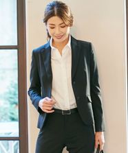 【オンワード】 J.PRESS LADIES L（大きいサイズ）>ジャケット/アウター 【汚れにくい＆シワになりにくい】テフロンカームスキン ジャケット ブラック T15 レディース