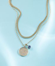 【オンワード】 23区>アクセサリー カラーストーン コイン ネックレス アクアマリンカラー(3月) F レディース