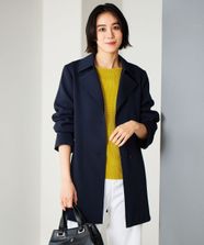 【オンワード】 自由区>ジャケット/アウター トロトレンチミドル丈 コート ネイビー 38 レディース