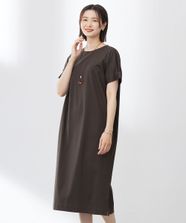 【オンワード】 J.PRESS LADIES>ワンピース 【WEB限定カラーあり・洗える】コットンスムース ドルマンスリーブ ワンピース ダークブラウン 9 レディース