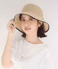 【オンワード】 any SiS>帽子 【UVカット・洗える】リボンブレード ハット アイボリーベージュ×ネイビー 2 レディース