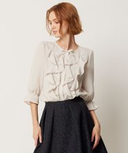 【オンワード】 TOCCA>トップス 【消臭・洗える】PROMISE RIBBON FRILL ブラウス ベージュ 0 レディース