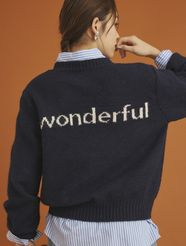 【fifth/フィフス】バックロゴデザインニットプルオーバー