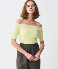 【オンワード】 uncrave>トップス 【接触冷感・UVカット・手洗い可】リネンニット オフショルトップス イエロー 2 レディース